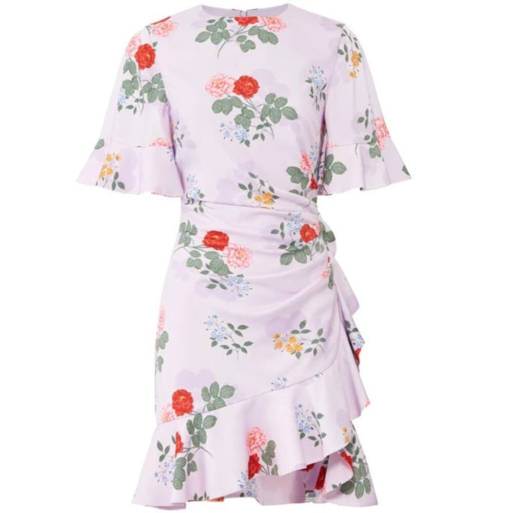 Keepsake Pretty One Floral Mini Dress in Lilac Purple‎